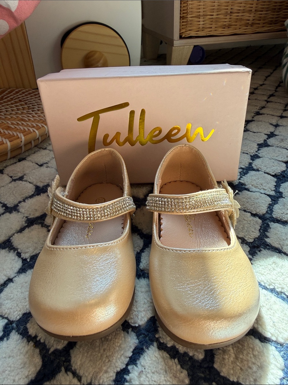 Primrose Rhinestone Flats- Cooper- Tulleen Toddler Girl-Size 6.5 (22)- Brand New